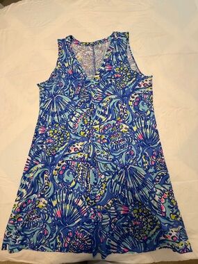 Lilly Pulitzer Blue Multi Tropical Print Dress